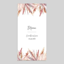Menu De Mariage^Planet cards Amour bohème
