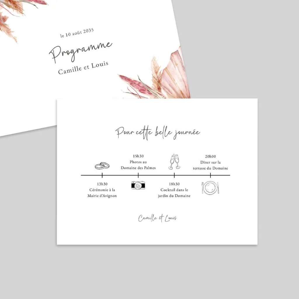 Programme De Mariage^Planet cards Amour Bohème