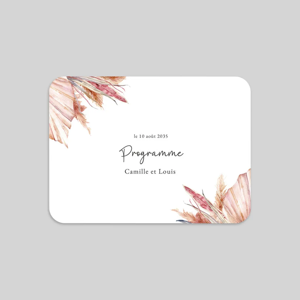 Programme De Mariage^Planet cards Amour Bohème