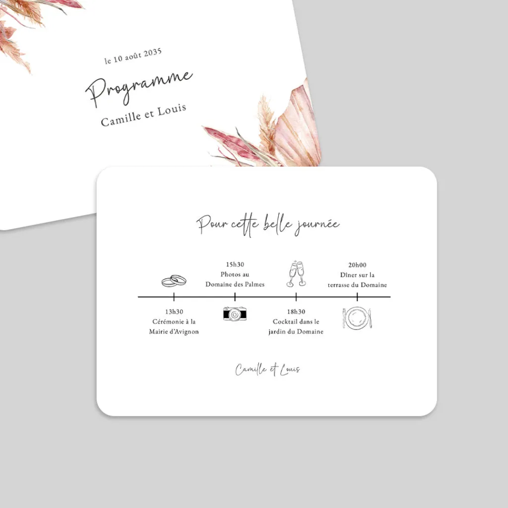 Programme De Mariage^Planet cards Amour Bohème