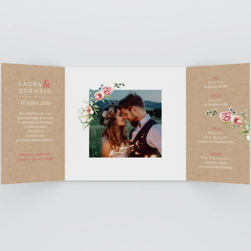Faire-part Mariage Bohème | Faire-part Mariage Champêtre^Planet cards Amour En Fleur