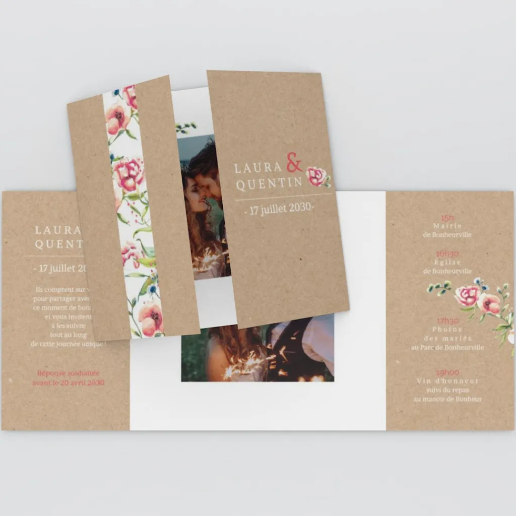 Faire-part Mariage Bohème | Faire-part Mariage Champêtre^Planet cards Amour En Fleur