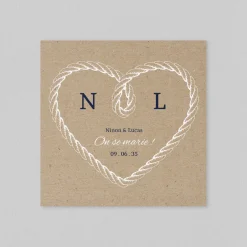 Faire-part Mariage Original^Planet cards Amour et Cordage