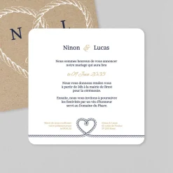 Faire-part Mariage Original^Planet cards Amour et Cordage