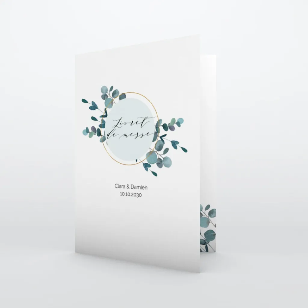 Livret De Messe Mariage^Planet cards Amour Eucalyptus