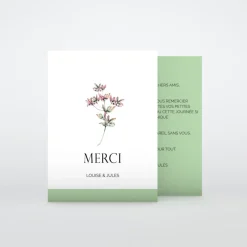 Carte Remerciement Mariage Champêtre^Planet cards Amour fleuri