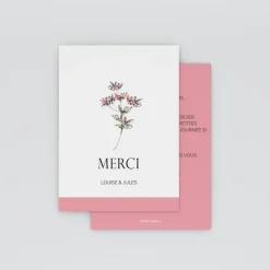 Carte Remerciement Mariage Champêtre^Planet cards Amour fleuri