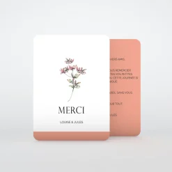 Carte Remerciement Mariage Champêtre^Planet cards Amour fleuri