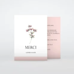 Carte Remerciement Mariage Champêtre^Planet cards Amour fleuri