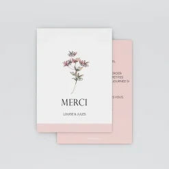 Carte Remerciement Mariage Champêtre^Planet cards Amour fleuri
