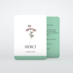 Carte Remerciement Mariage Champêtre^Planet cards Amour fleuri