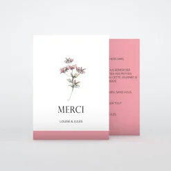 Carte Remerciement Mariage Champêtre^Planet cards Amour fleuri