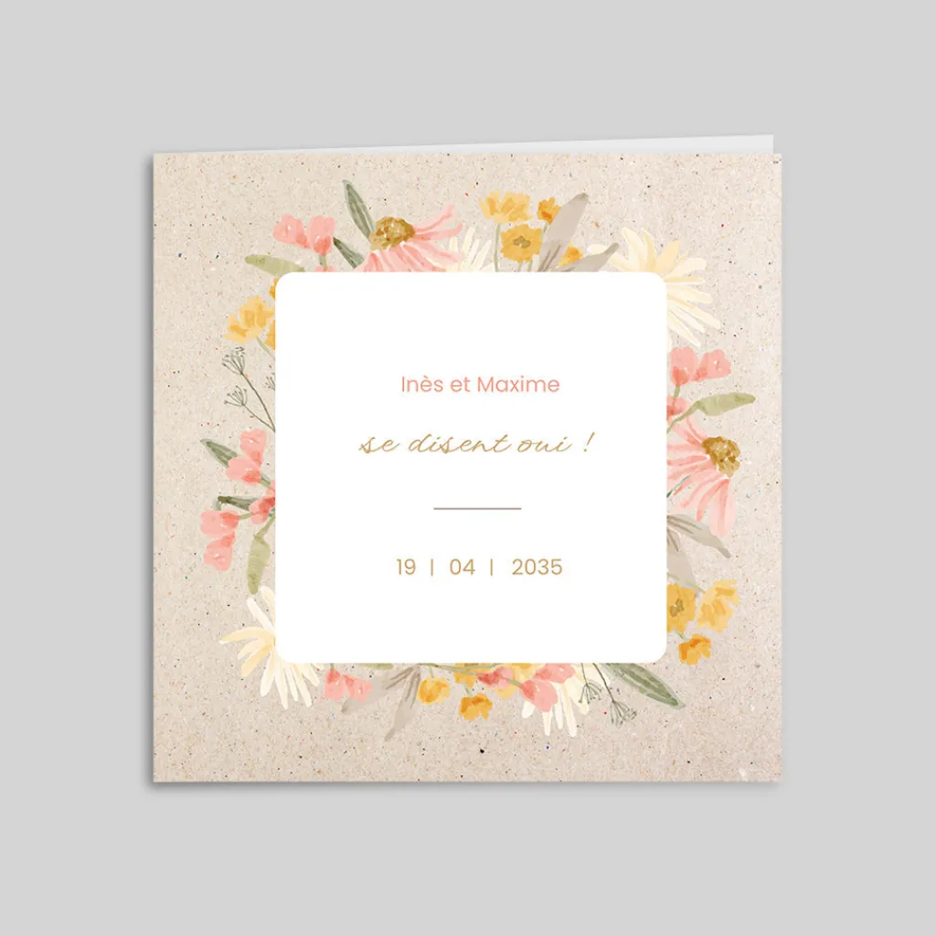 Faire-part Mariage Champêtre^Planet cards Amour Floral
