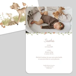 Faire-part Naissance Animaux | Faire-part Naissance Fille^Planet cards Animaux de la forêt