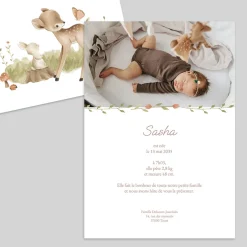 Faire-part Naissance Animaux | Faire-part Naissance Fille^Planet cards Animaux de la forêt
