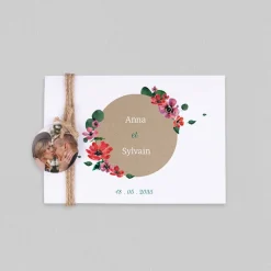 Faire-part Mariage Champêtre^Planet cards Anémones et Eucalyptus