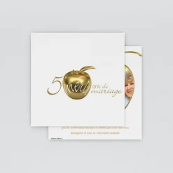 Carte Invitation Noces D'or | Carte Invitation Noces D'or^Planet cards 50 ans Pomme d'or