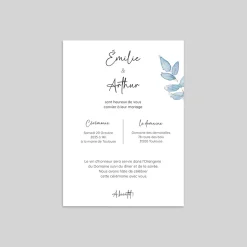 Faire-part Mariage Chic | Gamme Complète^Planet cards Aquarelle bleue
