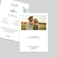 Faire-part Mariage Chic | Gamme Complète^Planet cards Aquarelle bleue