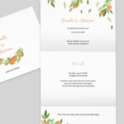 Faire-part Mariage Bohème | Faire-part Mariage Champêtre^Planet cards Aquarelle et Oranges