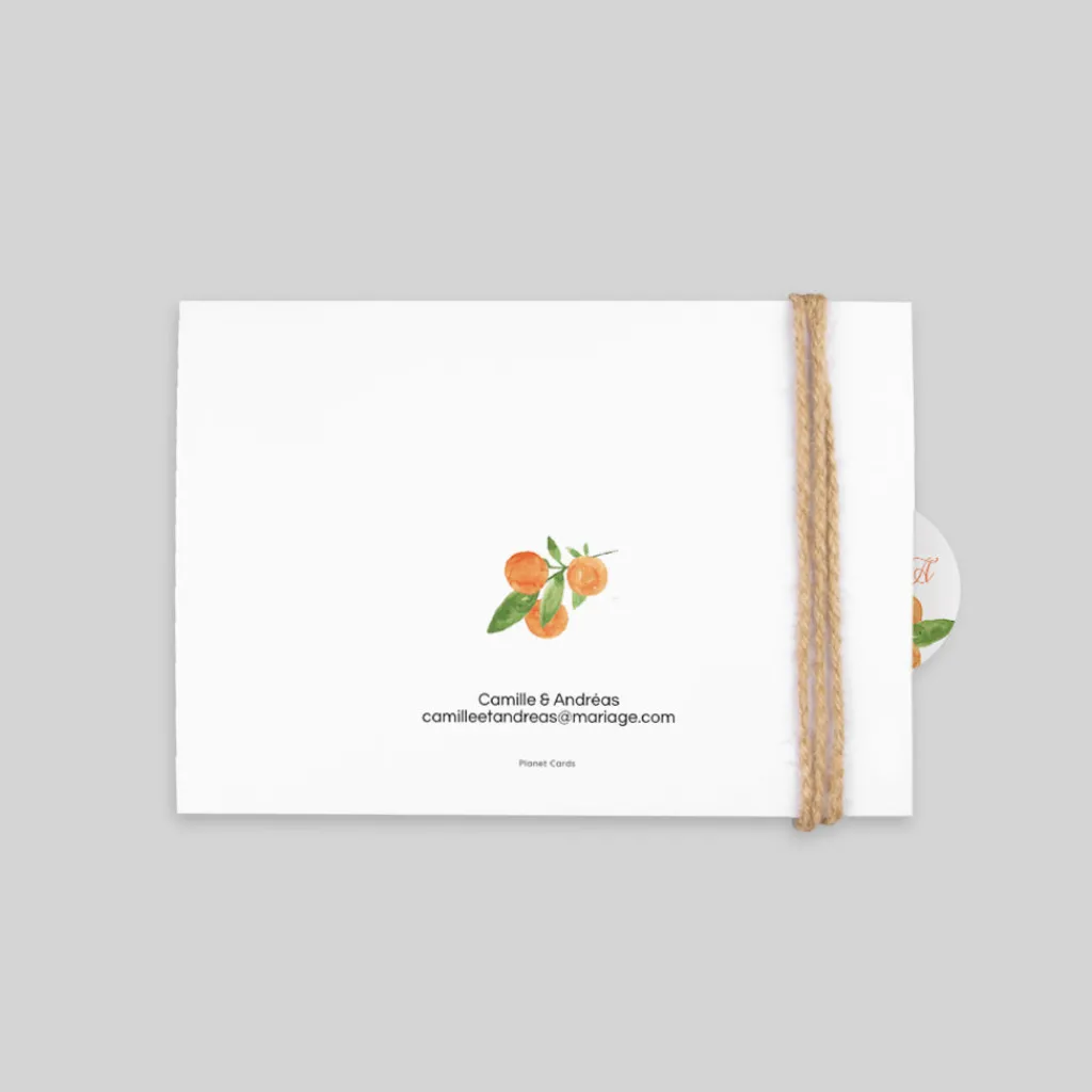 Faire-part Mariage Bohème | Faire-part Mariage Champêtre^Planet cards Aquarelle et Oranges