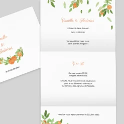 Faire-part Mariage Bohème | Faire-part Mariage Champêtre^Planet cards Aquarelle et Oranges