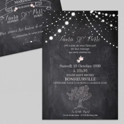 Faire-part Mariage Original | Gamme Complète^Planet cards Arbre et guirlande lumineuse