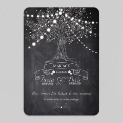 Faire-part Mariage Original | Gamme Complète^Planet cards Arbre et guirlande lumineuse