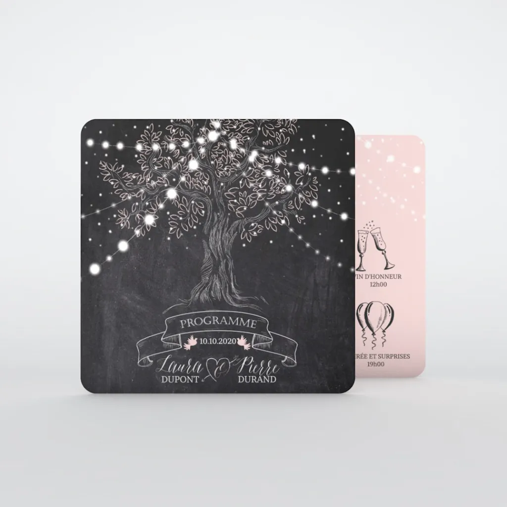 Programme De Mariage^Planet cards Arbre lumineux