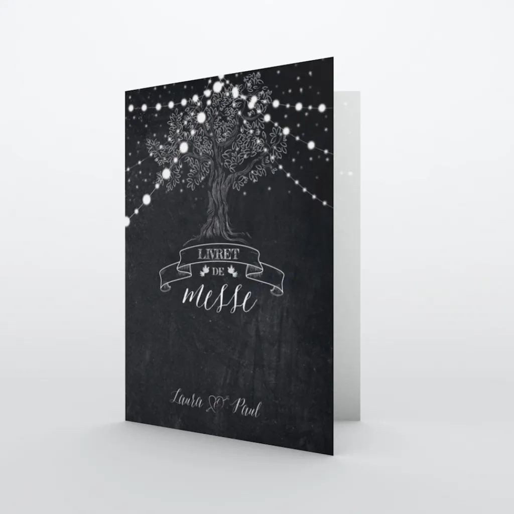 Livret De Messe Mariage^Planet cards Arbre lumineux