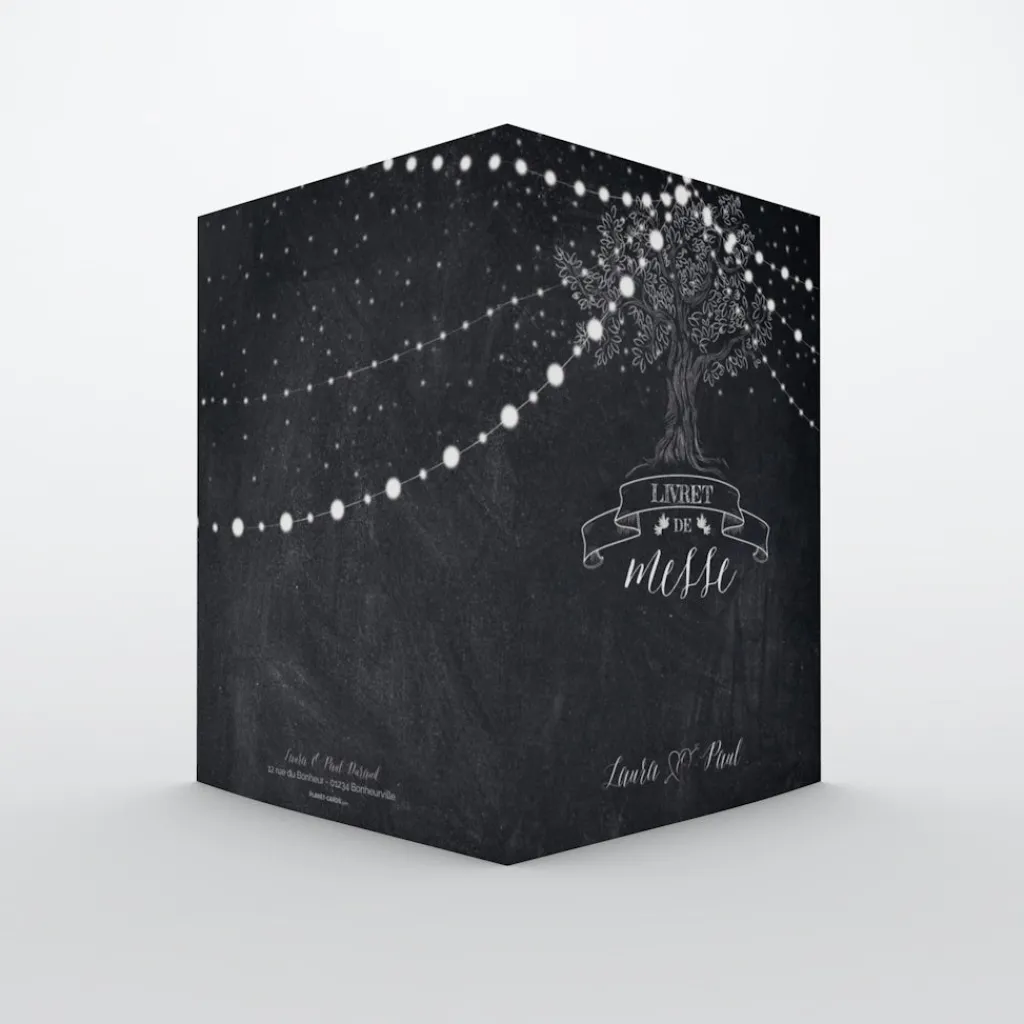 Livret De Messe Mariage^Planet cards Arbre lumineux