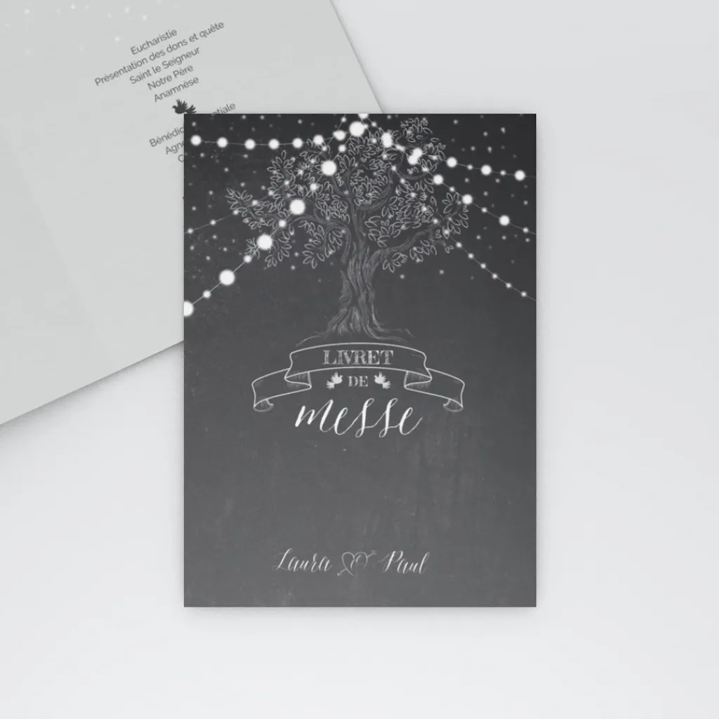 Livret De Messe Mariage^Planet cards Arbre lumineux