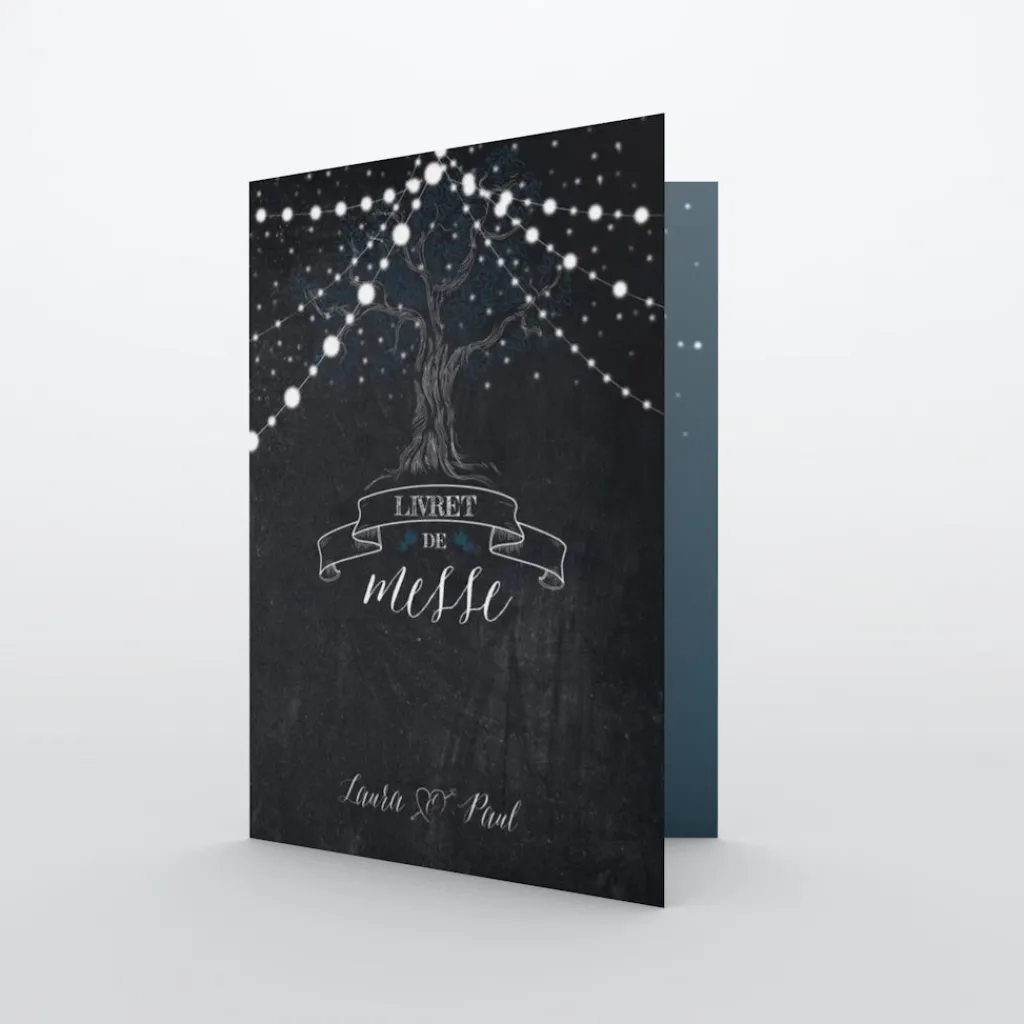 Livret De Messe Mariage^Planet cards Arbre lumineux