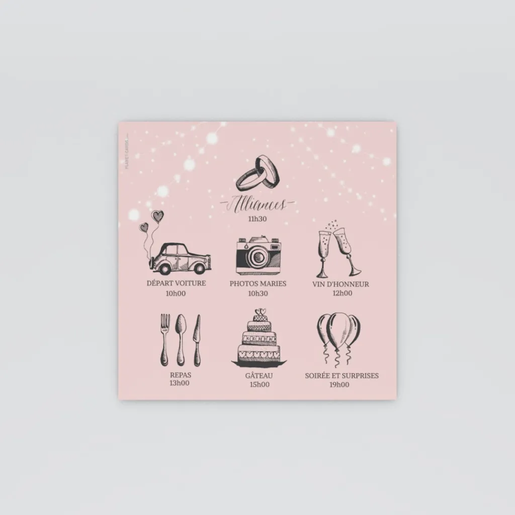 Programme De Mariage^Planet cards Arbre lumineux