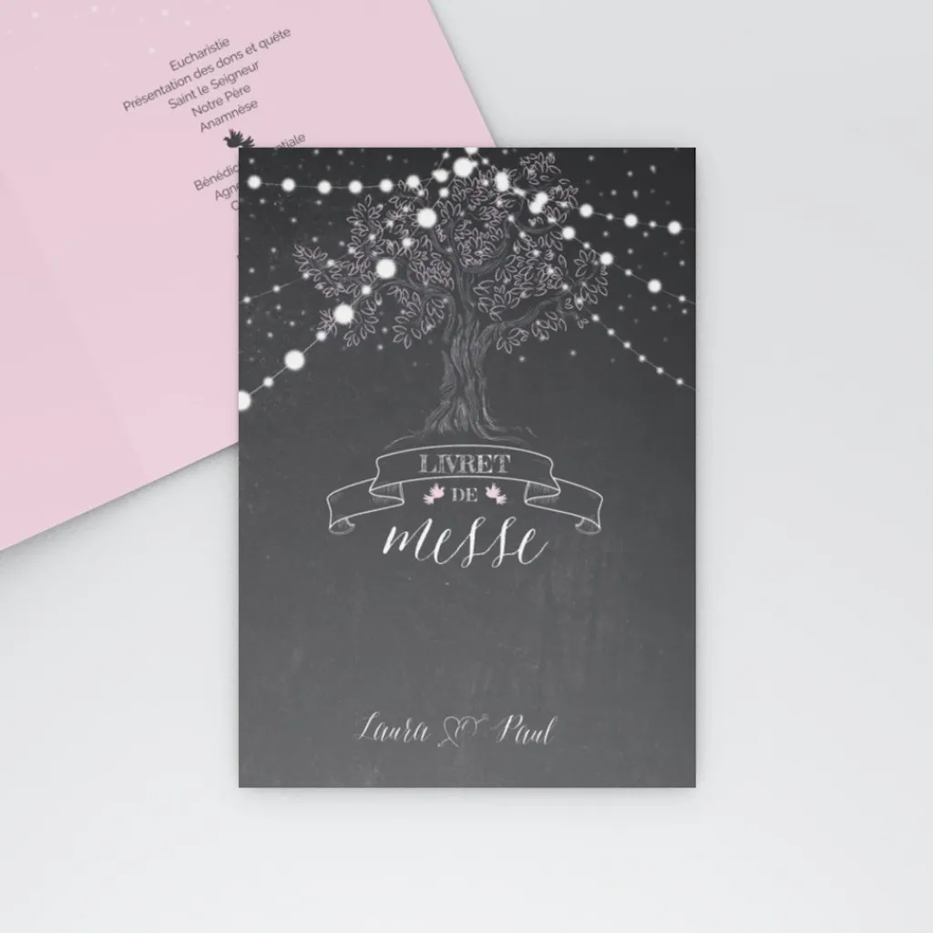 Livret De Messe Mariage^Planet cards Arbre lumineux