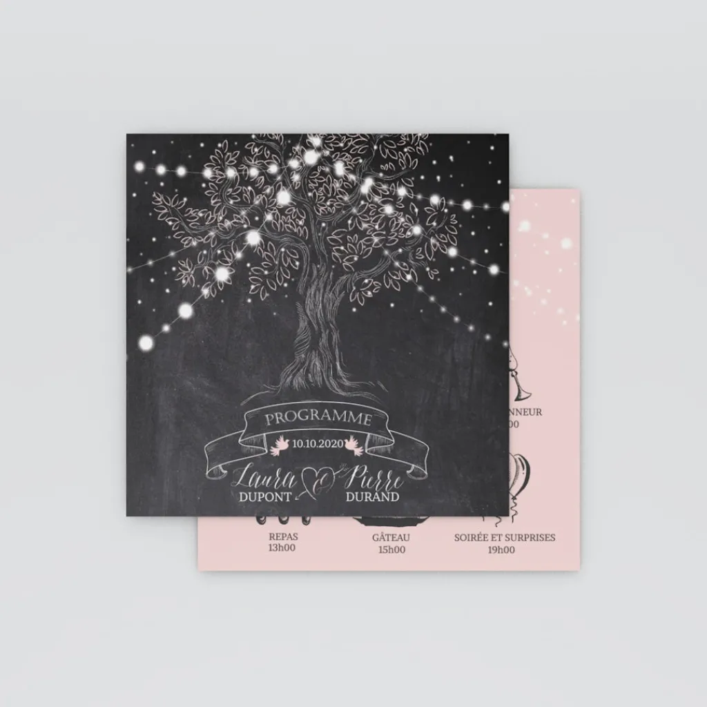 Programme De Mariage^Planet cards Arbre lumineux