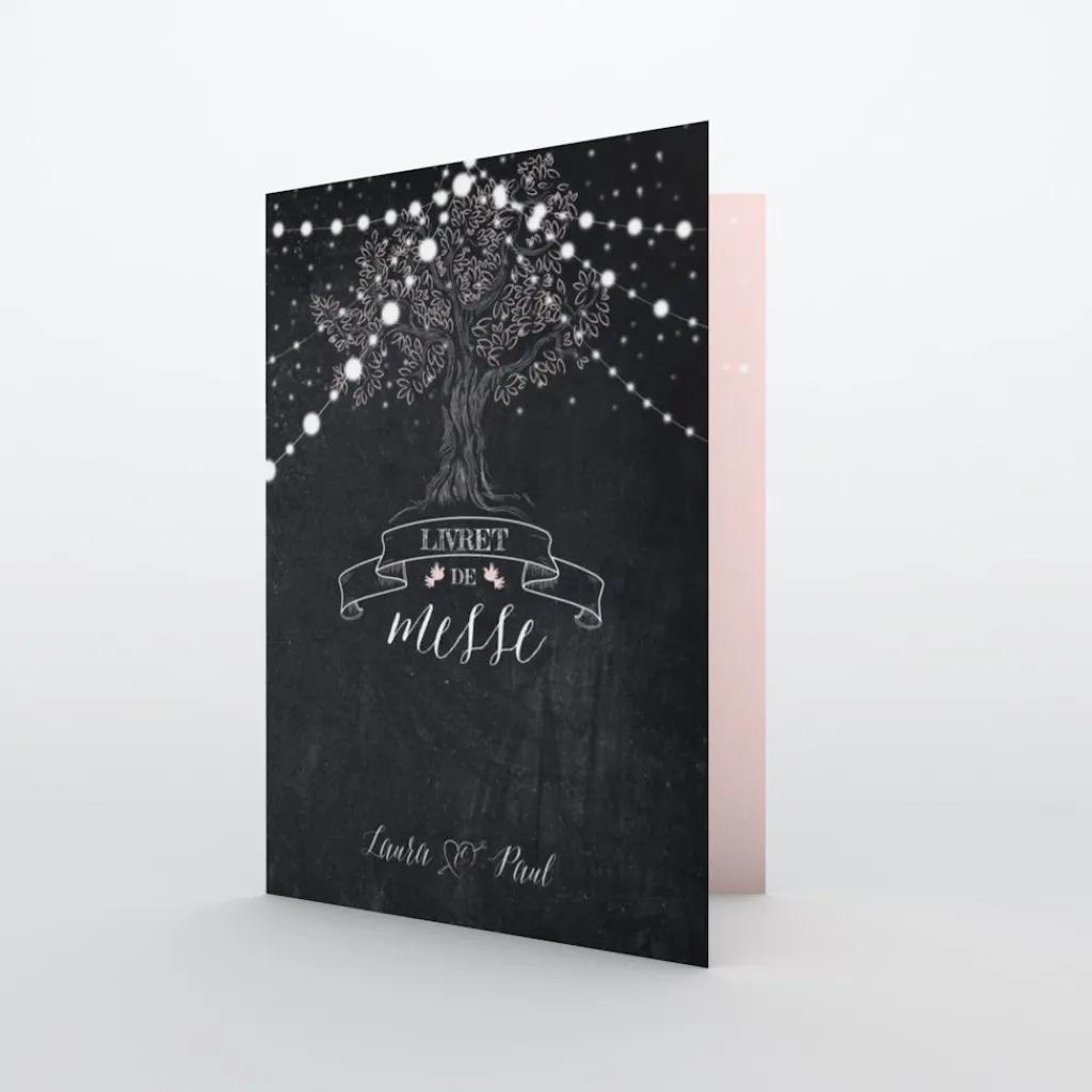 Livret De Messe Mariage^Planet cards Arbre lumineux