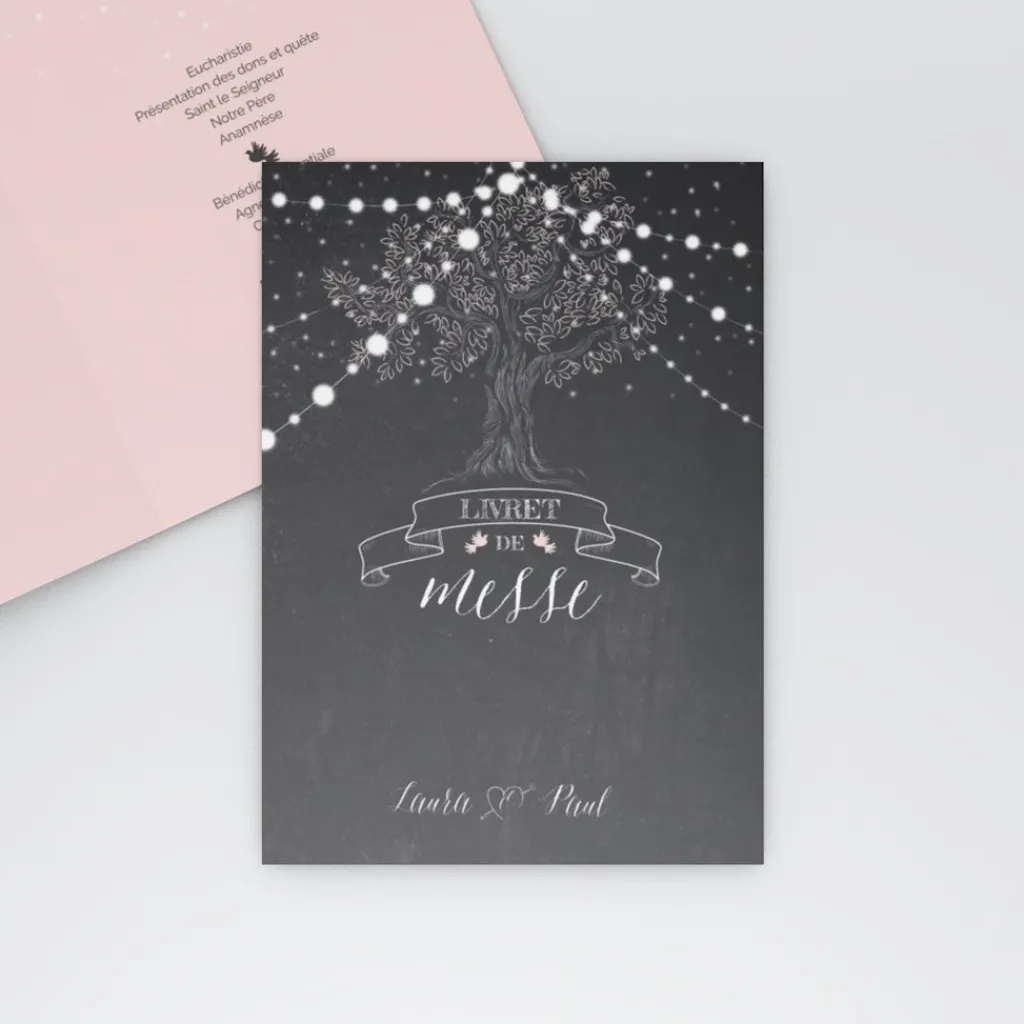 Livret De Messe Mariage^Planet cards Arbre lumineux