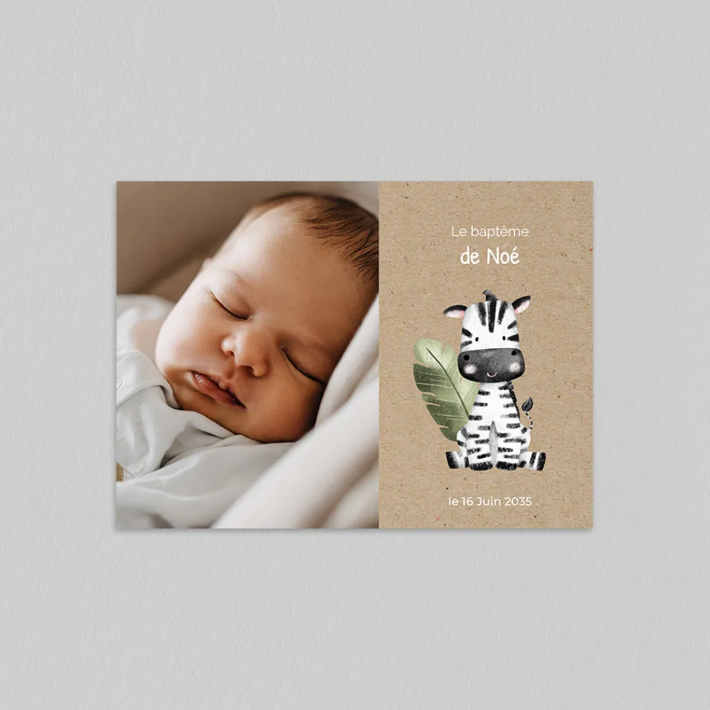 Faire-part Baptême Civil^Planet cards Arche et Animaux de la Jungle
