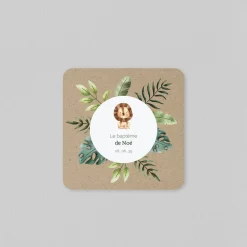 Faire-part Baptême Civil^Planet cards Arche et Animaux de la Jungle