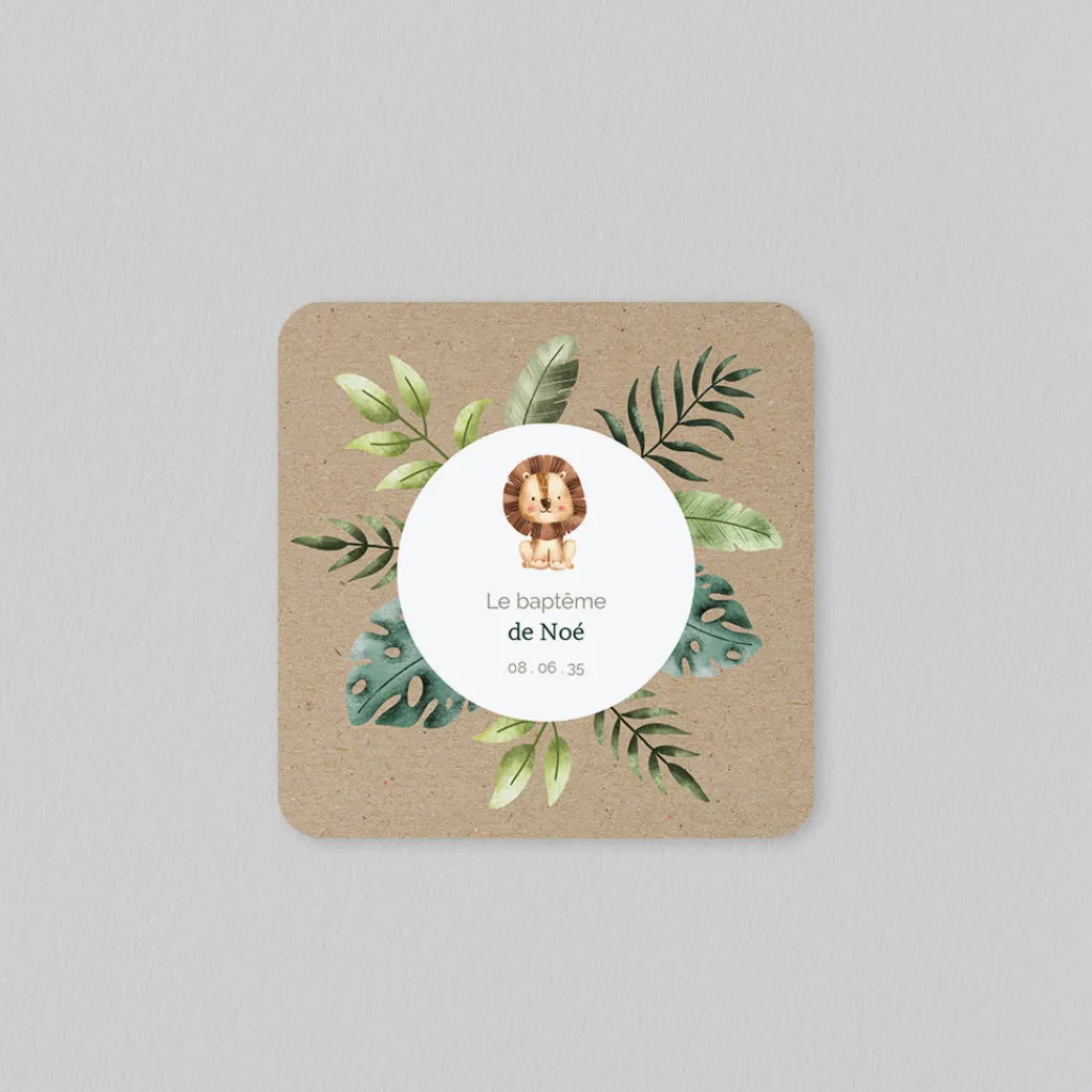 Faire-part Baptême Civil^Planet cards Arche et Animaux de la Jungle