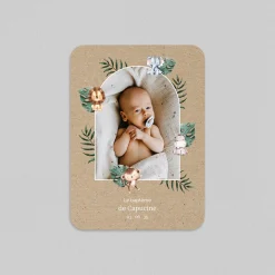 Faire-part Baptême Civil^Planet cards Arche et Animaux de la Jungle