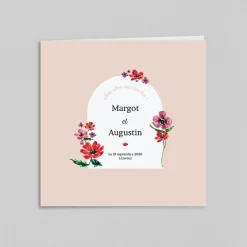 Faire-part Mariage Champêtre^Planet cards Arche et Anémones Aquarelles