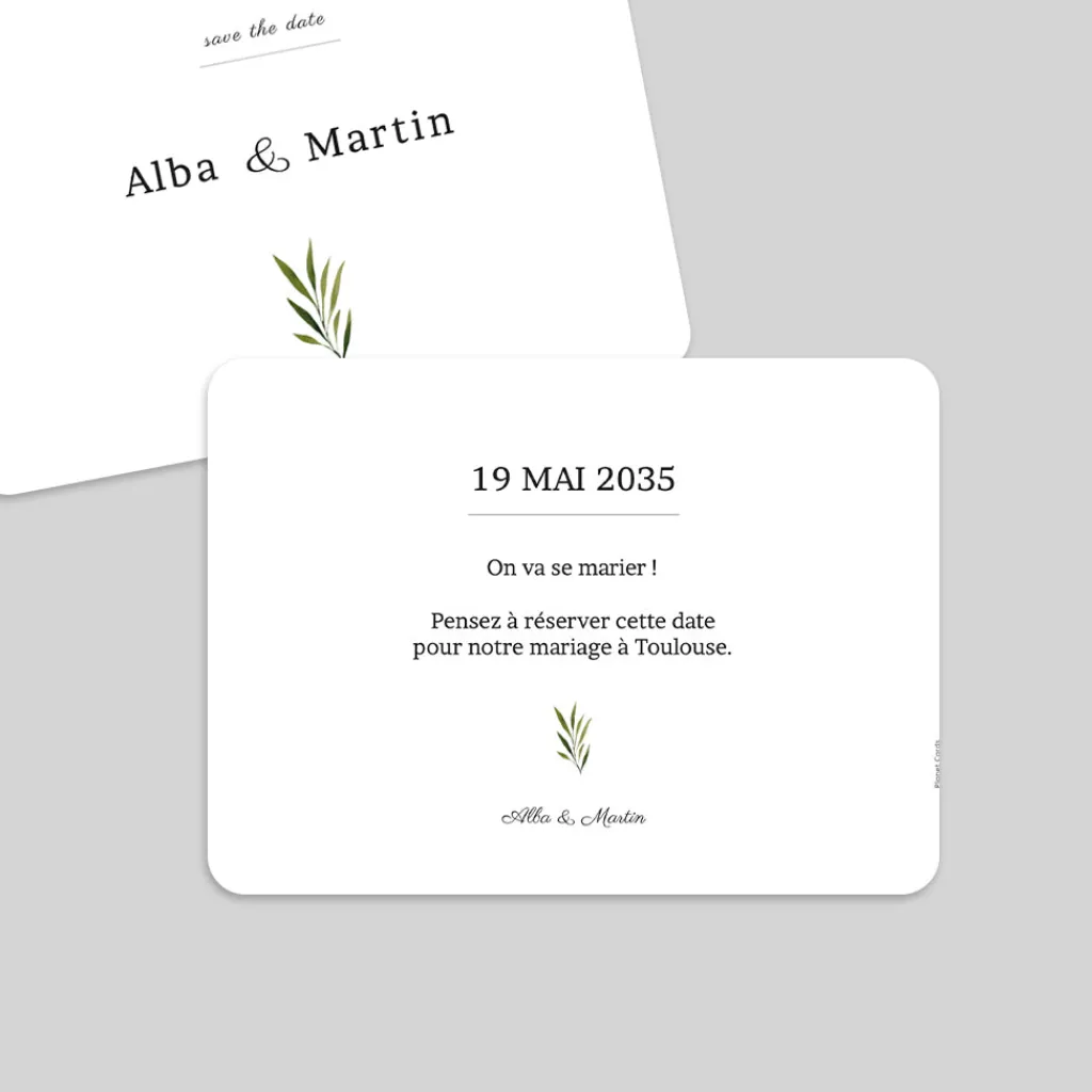 Save The Date^Planet cards Arche et feuillage