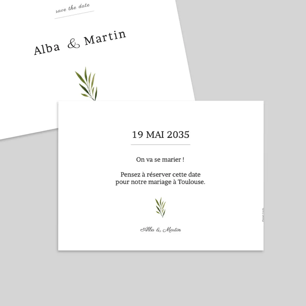 Save The Date^Planet cards Arche et feuillage