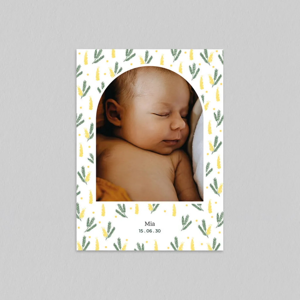Faire-part Naissance Fille^Planet cards Arche et Mimosa