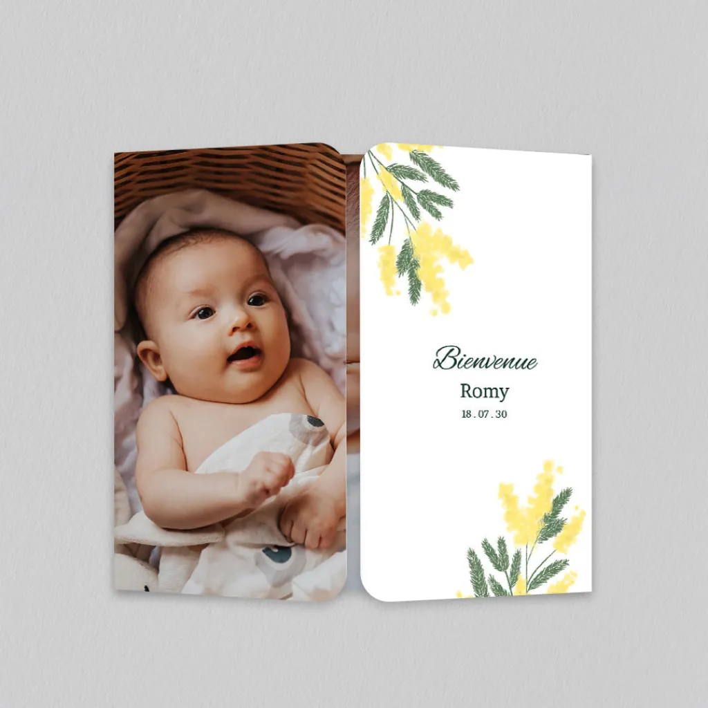 Faire-part Naissance Fille^Planet cards Arche et Mimosa