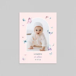 Faire-part Baptême Champêtre | Faire-part Baptême Fille^Planet cards Arche et Papillons