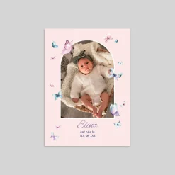 Faire-part Naissance Animaux | Faire-part Naissance Fille^Planet cards Arche et Papillons Délicats