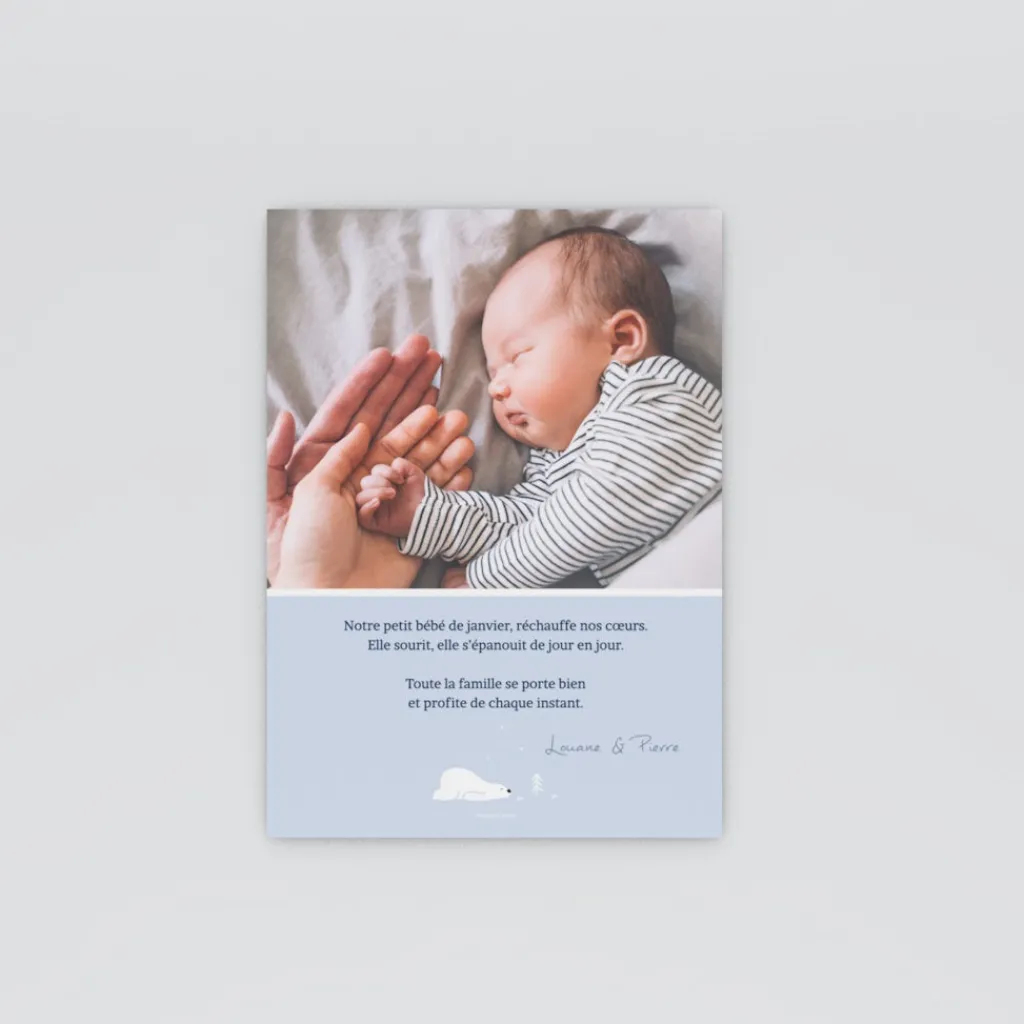 Faire-part Naissance Animaux | Faire-part Naissance Fille^Planet cards Arctique Ours et photo vintage